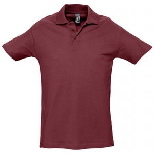 POLO PIQUÉ M/M 3 BOT SPRING BORDEAUX 